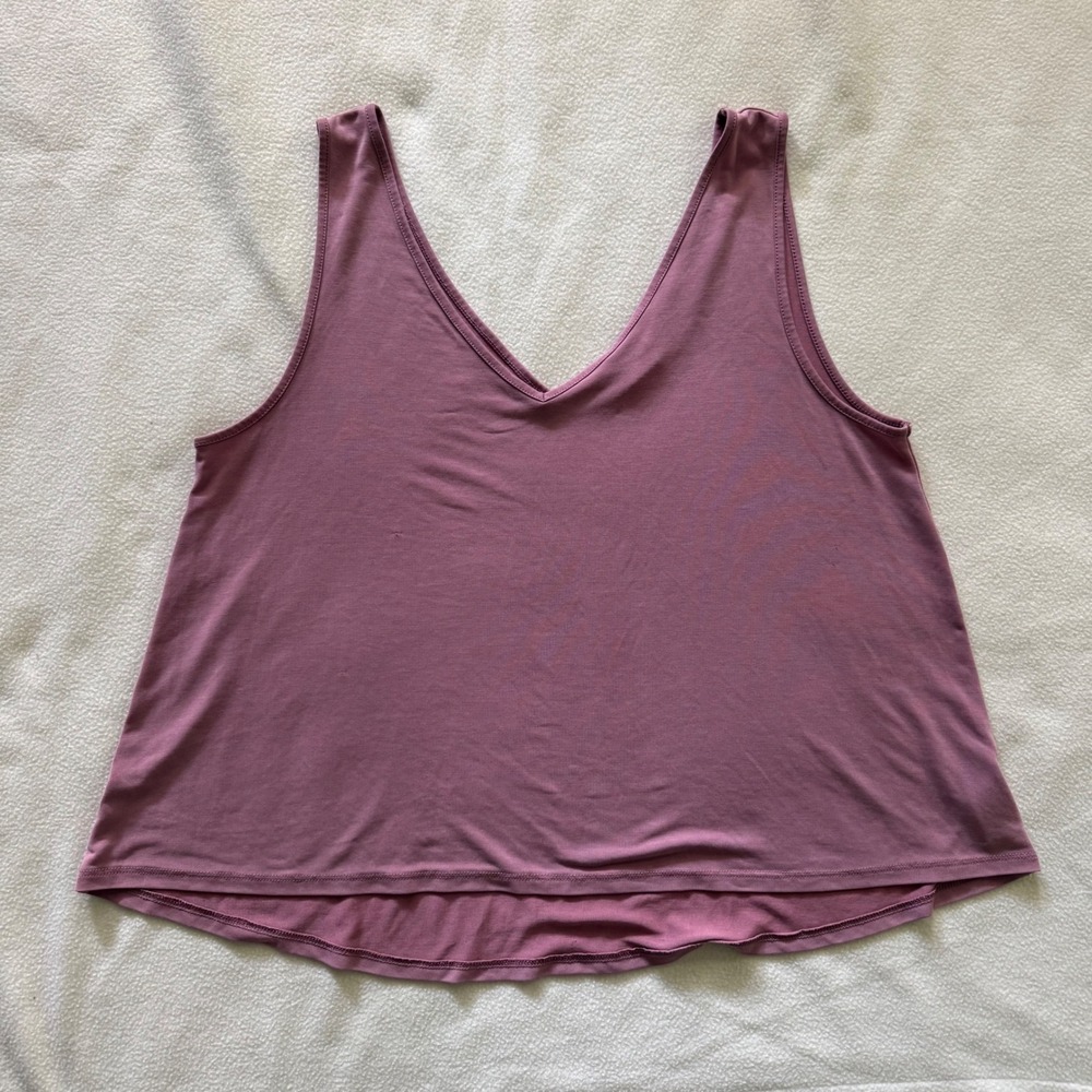 Rachel Ashwell Tank Top Modal Blend High-Low Cottage Ballet Casual Mauve L